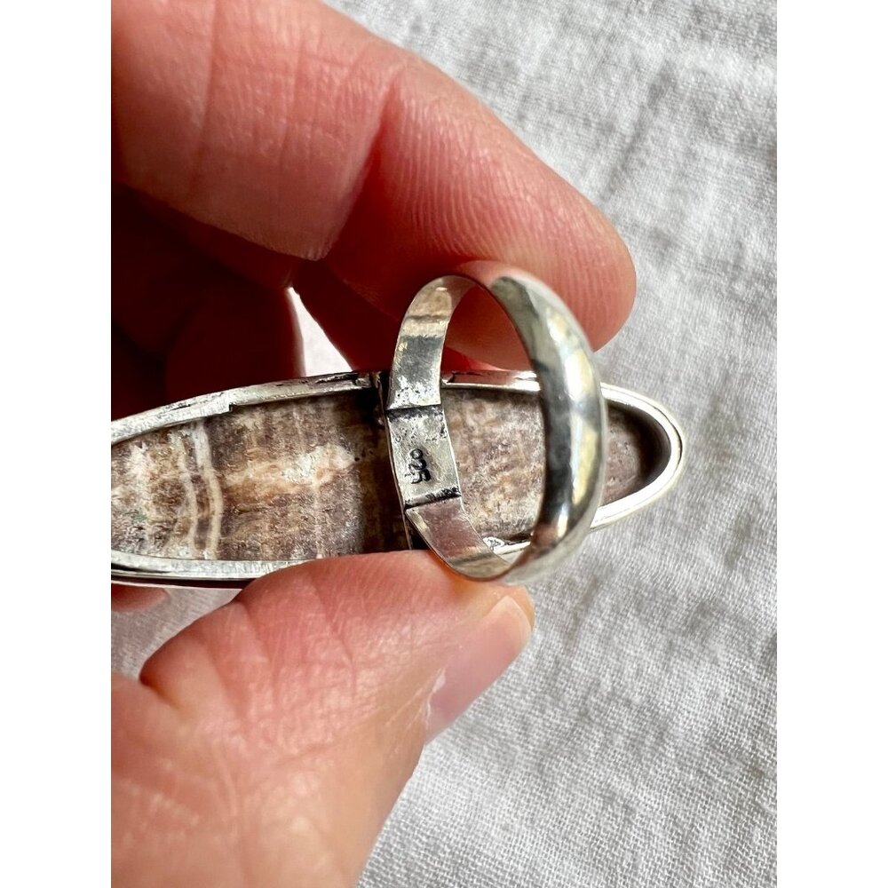 925 LAST ONE! Nurturing Earth Stone Aragonite Ring 6.5 - Picture 11 of 13